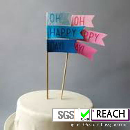 Felt Flag with Wood for Festival and Wedding decorations